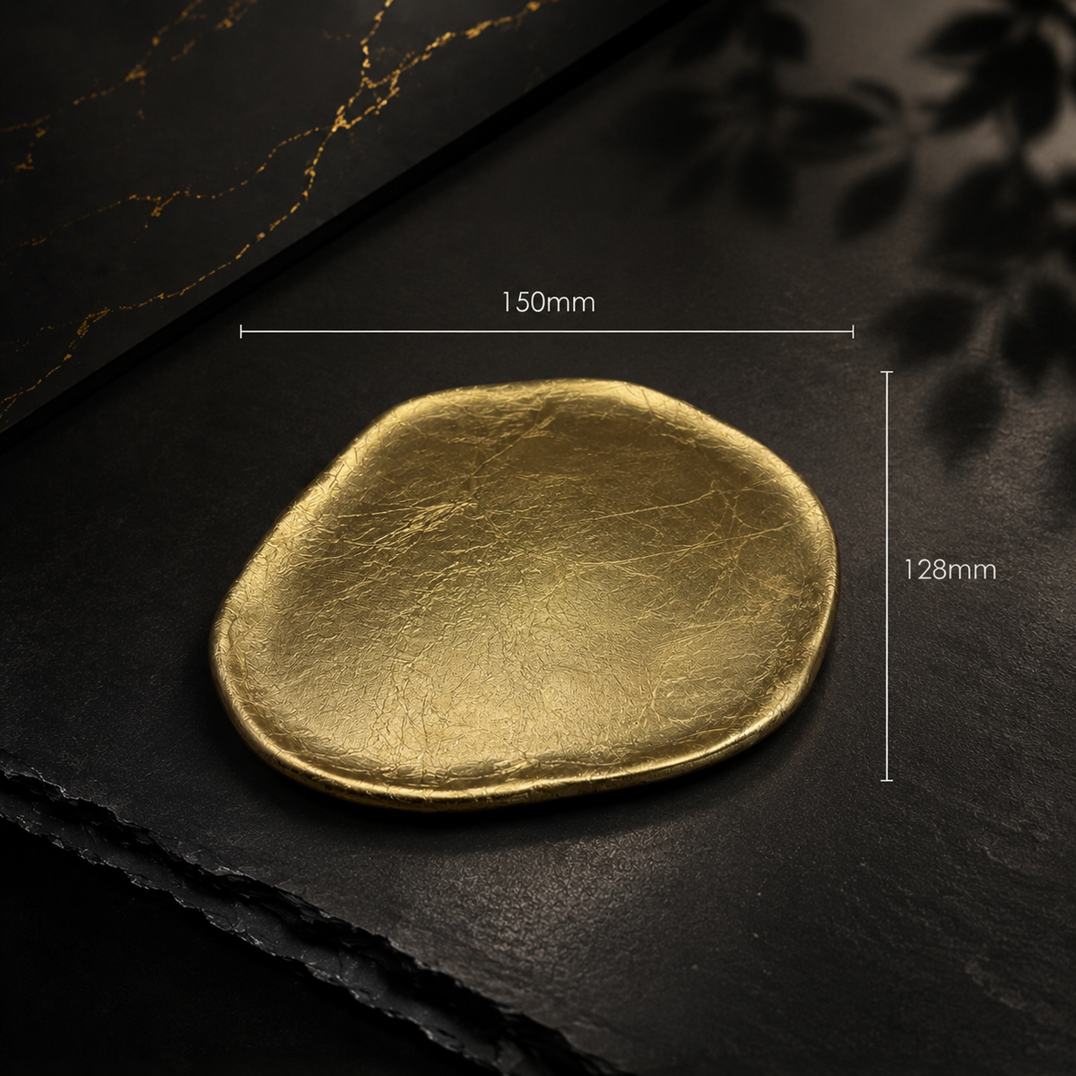 白磁プレート 箔貼り White Porcelain Foil Plate