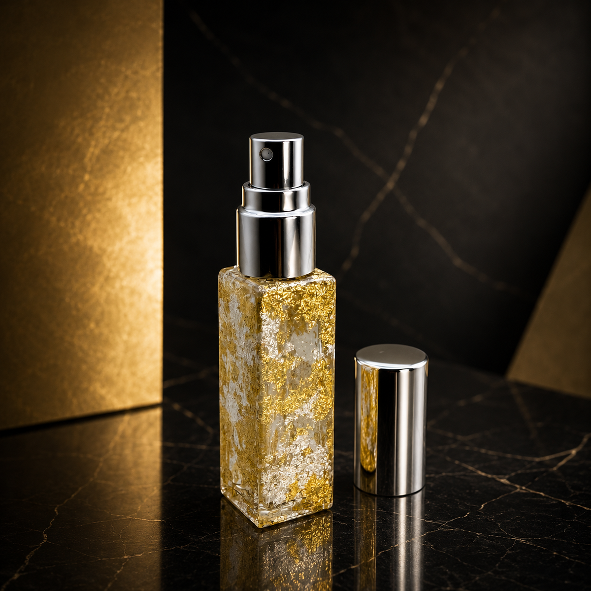 Perfume Spray Bottle with Gold Leaf – 5 Designs