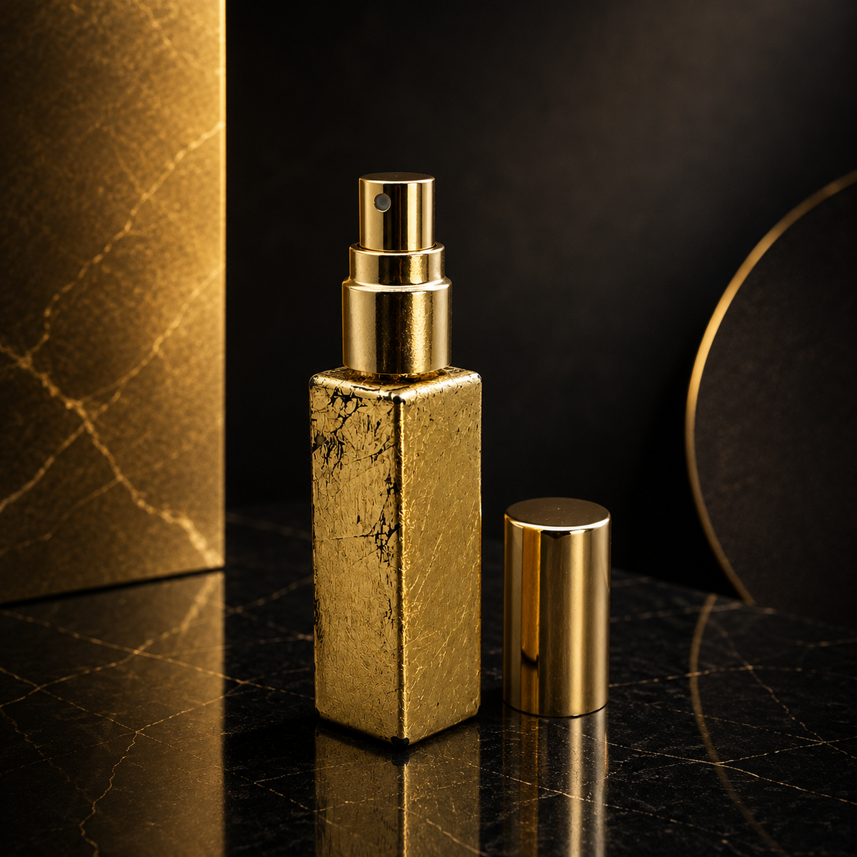 Perfume Spray Bottle with Gold Leaf – 5 Designs